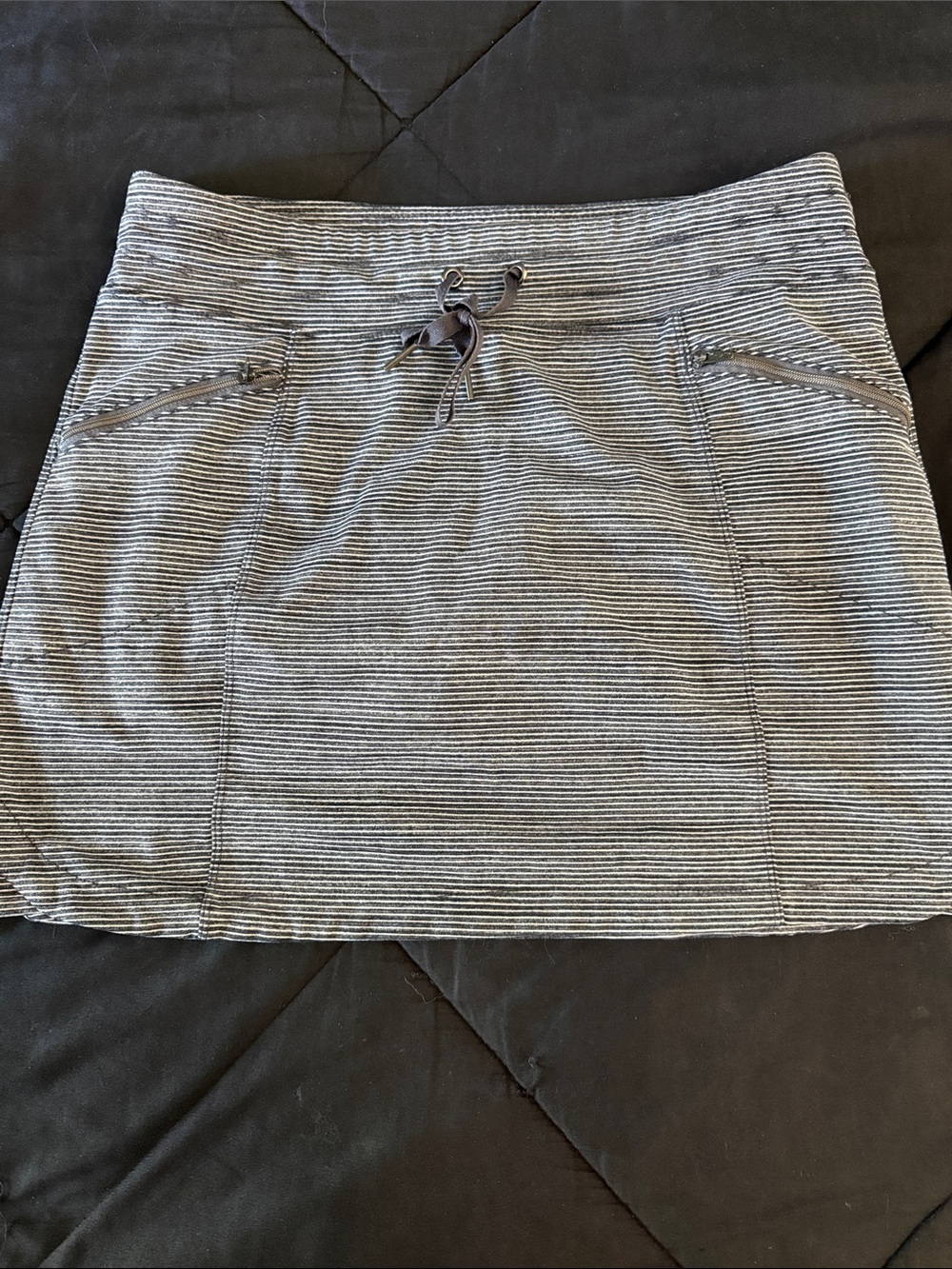 Athleta Athletic Women's Striped Drawstring Skirt with Built In Shorts - Small